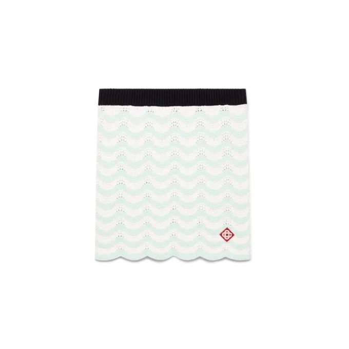 Falda de ganchillo con ondas de algodón