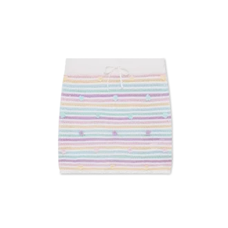 Falda de ganchillo de algodón con rayas florales