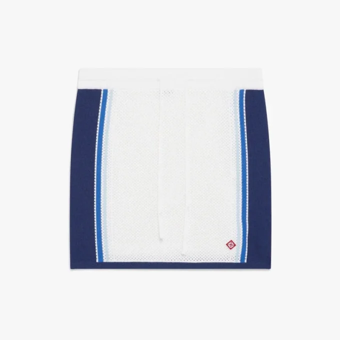 Falda de malla a rayas blancas y azules Falda de malla a rayas blancas y azules