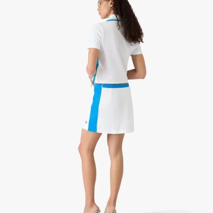 Falda de piqué blanca y azul