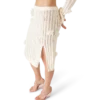 Falda de punto con encaje floral