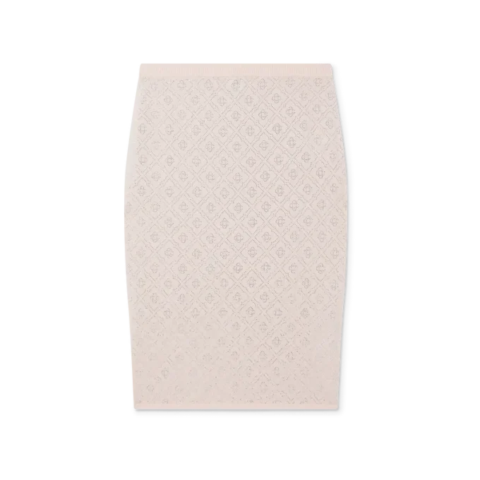 Falda de punto con monograma de cristal Falda de punto con monograma de cristal