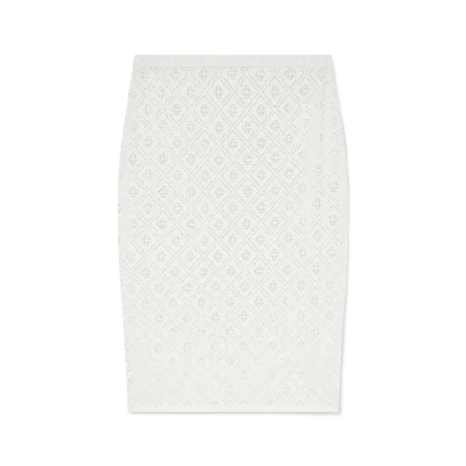 Falda de punto con monograma de cristal