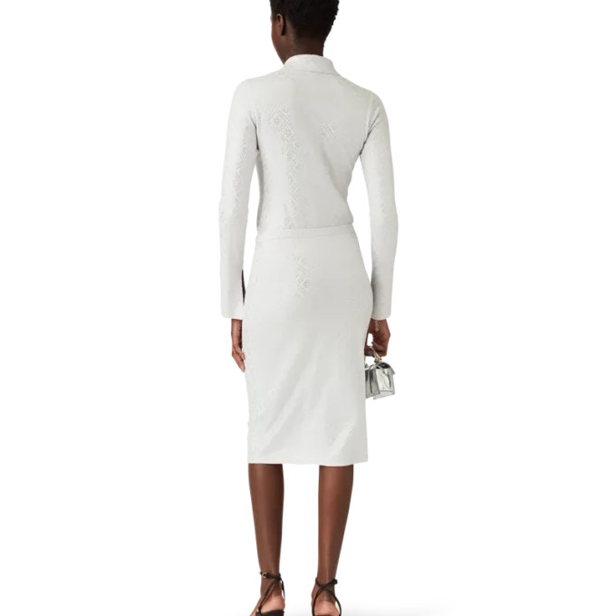 Body de punto con monograma de cristal