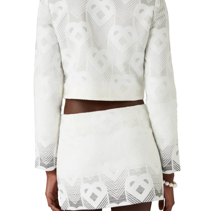 Falda de rizo con monograma de corazones degradado