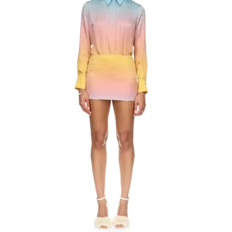 Falda de seda con degradado de ping pong