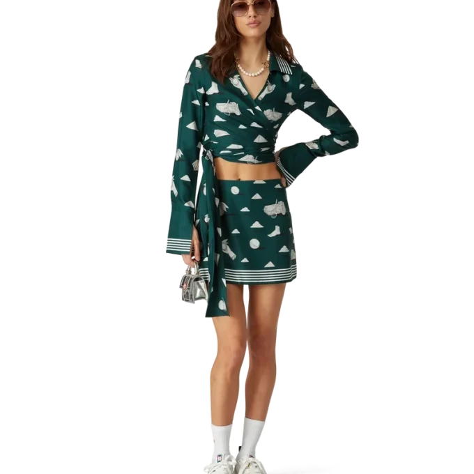 Camisa cruzada de seda Metaphysical