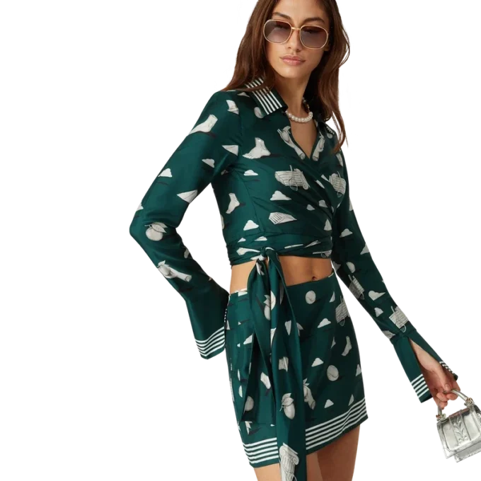 Camisa cruzada de seda Metaphysical