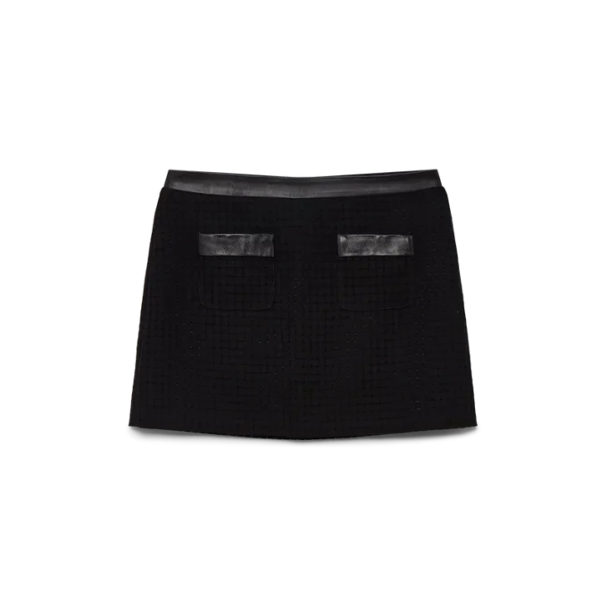 Falda entallada de tejido abierto