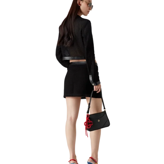 Falda entallada de tejido abierto