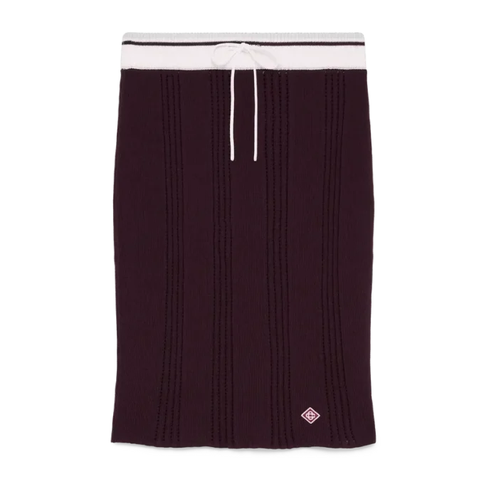 Falda midi de punto de algodón Falda midi de punto de algodón