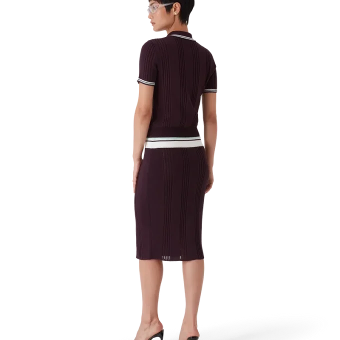 Falda midi de punto de algodón Falda midi de punto de algodón