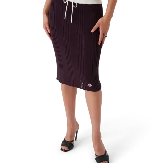 Falda midi de punto de algodón Falda midi de punto de algodón