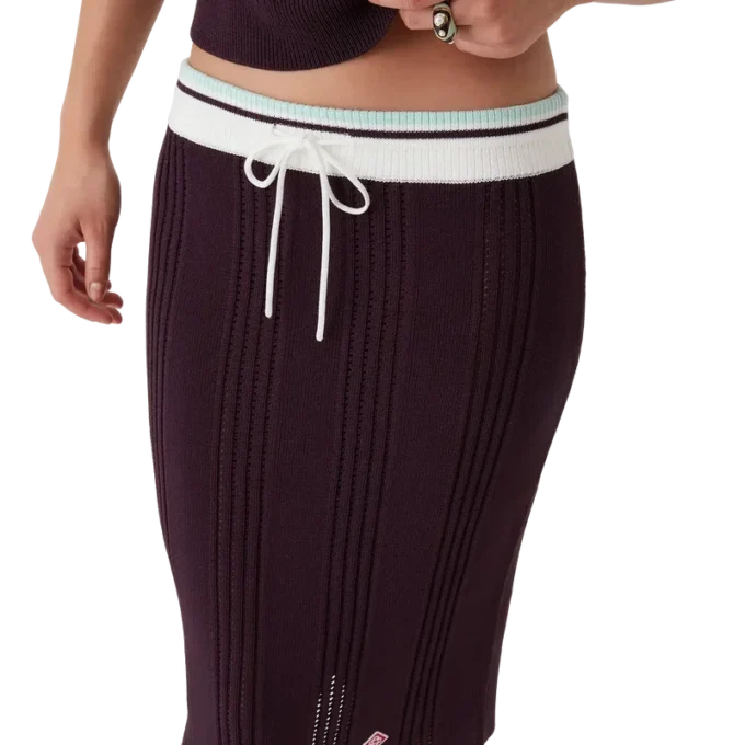 Falda midi de punto de algodón Falda midi de punto de algodón