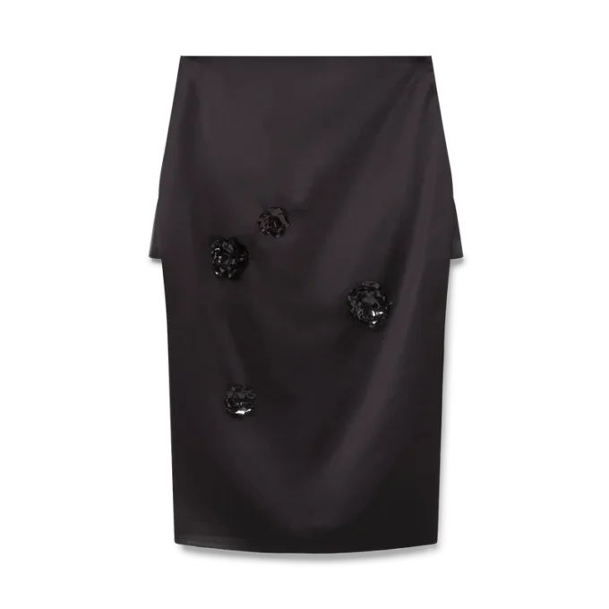 Falda midi de satén duquesa