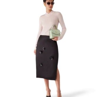 Falda midi de satén duquesa