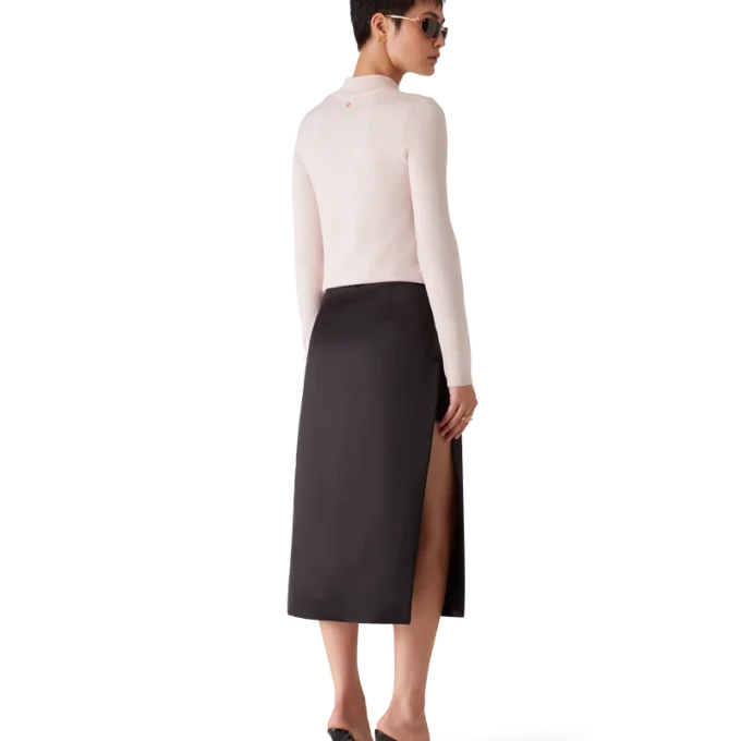 Falda midi de satén duquesa