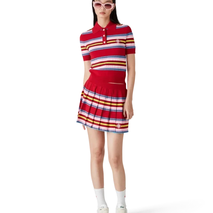 Falda plisada a rayas