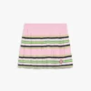 Falda plisada a rayas rosa y verde