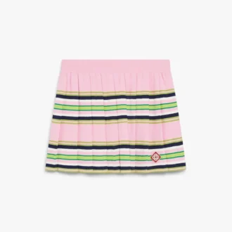 Falda plisada a rayas rosa y verde