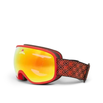 Gafas de esquí con degradado rojo y naranja