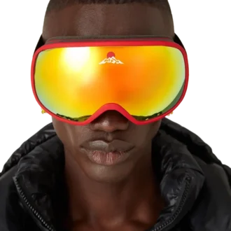 Gafas de esquí con degradado rojo y naranja