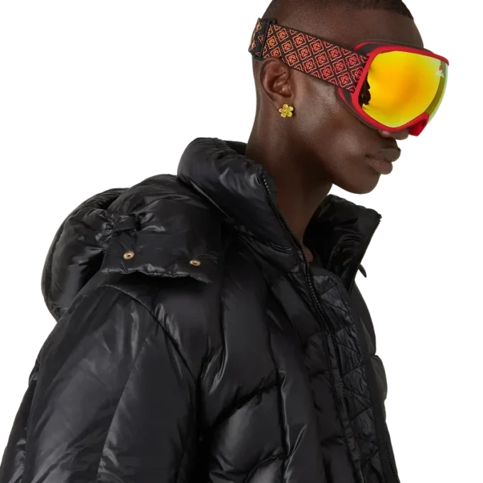 Gafas de esquí con degradado rojo y naranja