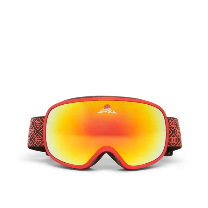Gafas de esquí con degradado rojo y naranja