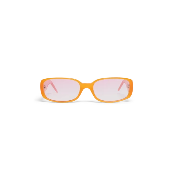 Gafas de sol delgadas en rosa y naranja