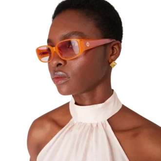 Gafas de sol delgadas en rosa y naranja