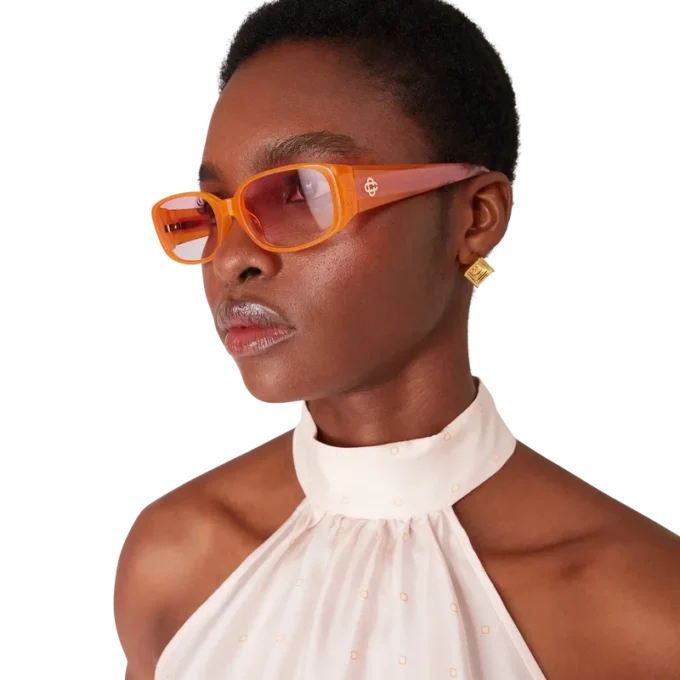 Gafas de sol delgadas en rosa y naranja