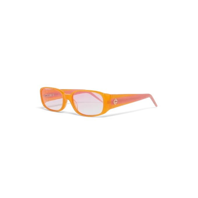 Gafas de sol delgadas en rosa y naranja