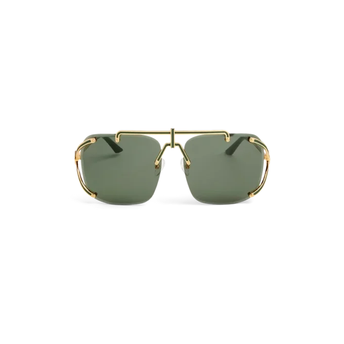 Gafas de sol Pilot doradas y verdes