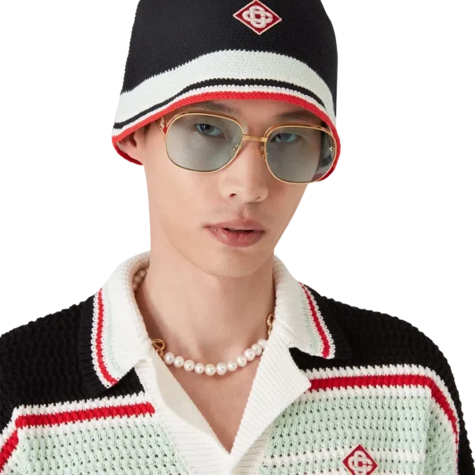 Gorro de ganchillo a rayas