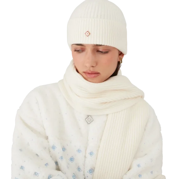 Gorro de punto elástico de lana