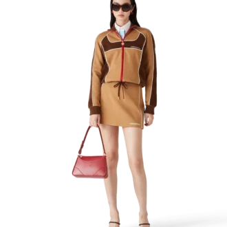 Minifalda con paneles de chenilla