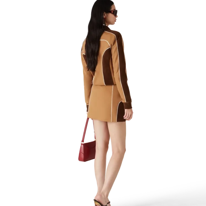 Minifalda con paneles de chenilla