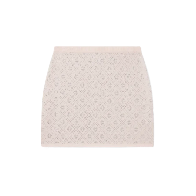 Minifalda de punto con monograma de cristal