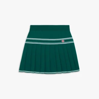 Minifalda de punto plisada verde