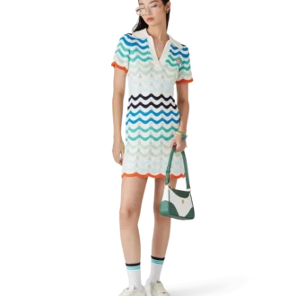 Minivestido de croché con ondas degradadas