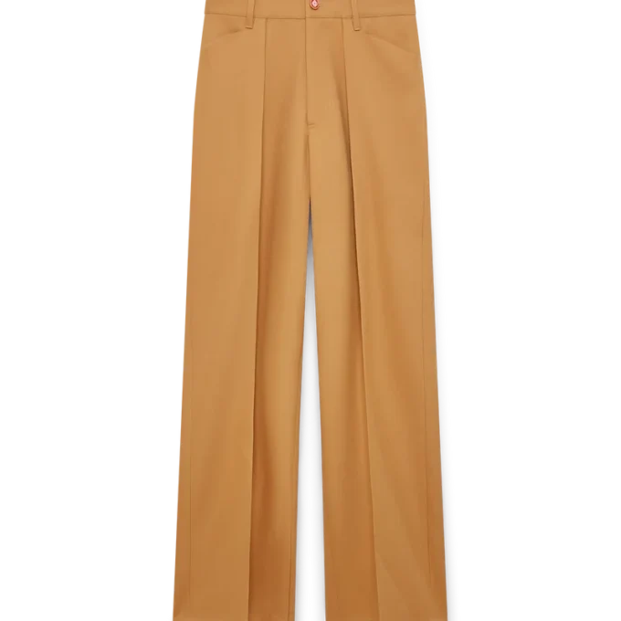 Pantalones chinos de lana con pliegues