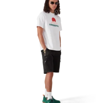 Pantalones cortos cargo de nylon con estampado de camuflaje de montaña