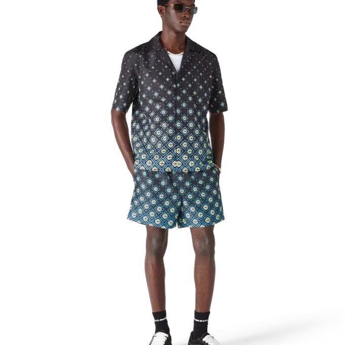 Pantalones cortos con estampado Monogram degradado en negro