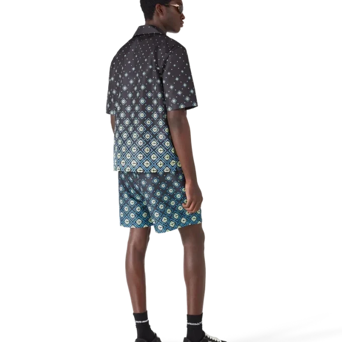 Pantalones cortos con estampado Monogram degradado en negro