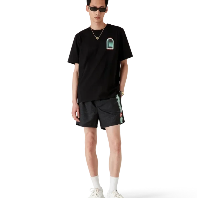 Pantalones cortos con rayas jacquard monograma