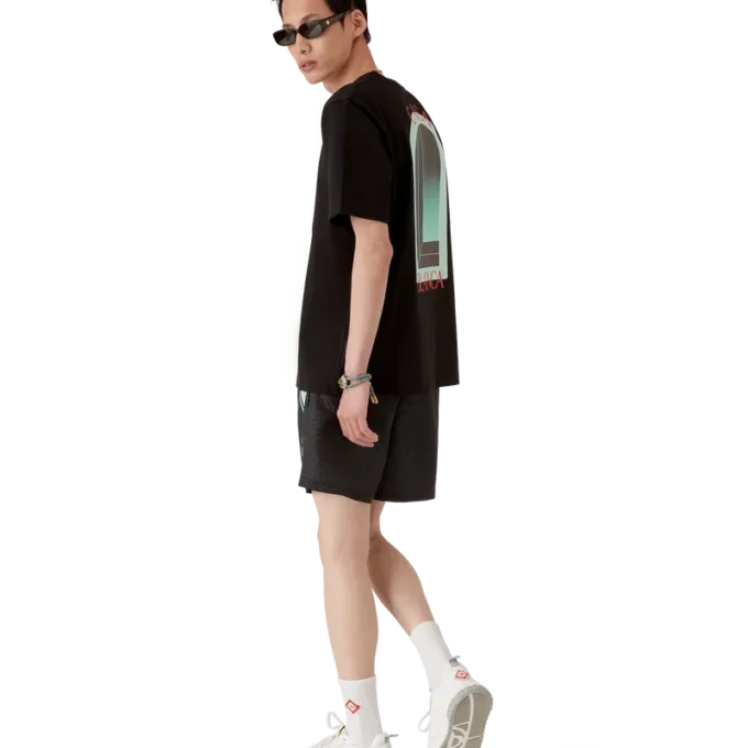 Pantalones cortos con rayas jacquard monograma