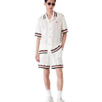 Pantalones cortos de algodón con ganchillo en forma de chevron