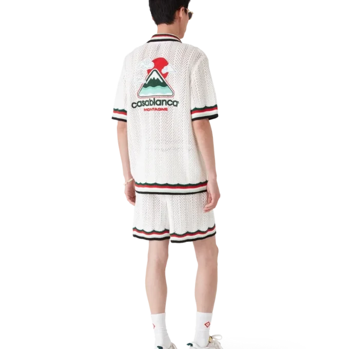 Pantalones cortos de algodón con ganchillo en forma de chevron