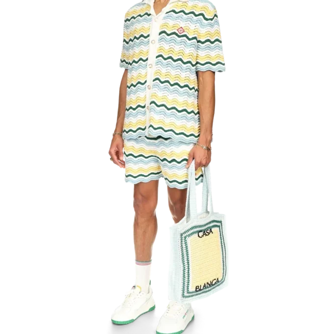 Pantalones cortos de bouclé ondulado