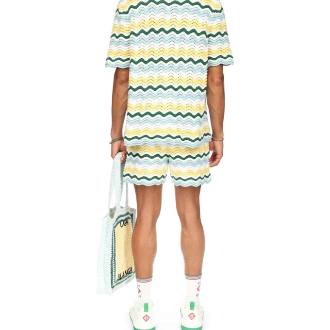 Pantalones cortos de bouclé ondulado